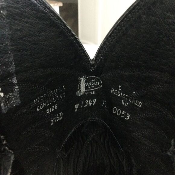 Justin Imperfect Western Boots Men’s Size 9 1/2 D Color Black Classic main image 7